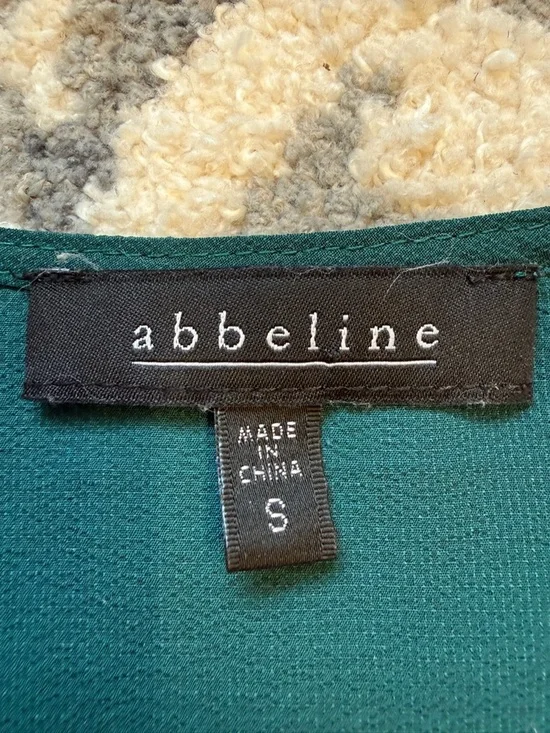 Abbeline Teal Tie-Front V-Neck Blouse with Ruffle Sleeves - Picture 4 of 7